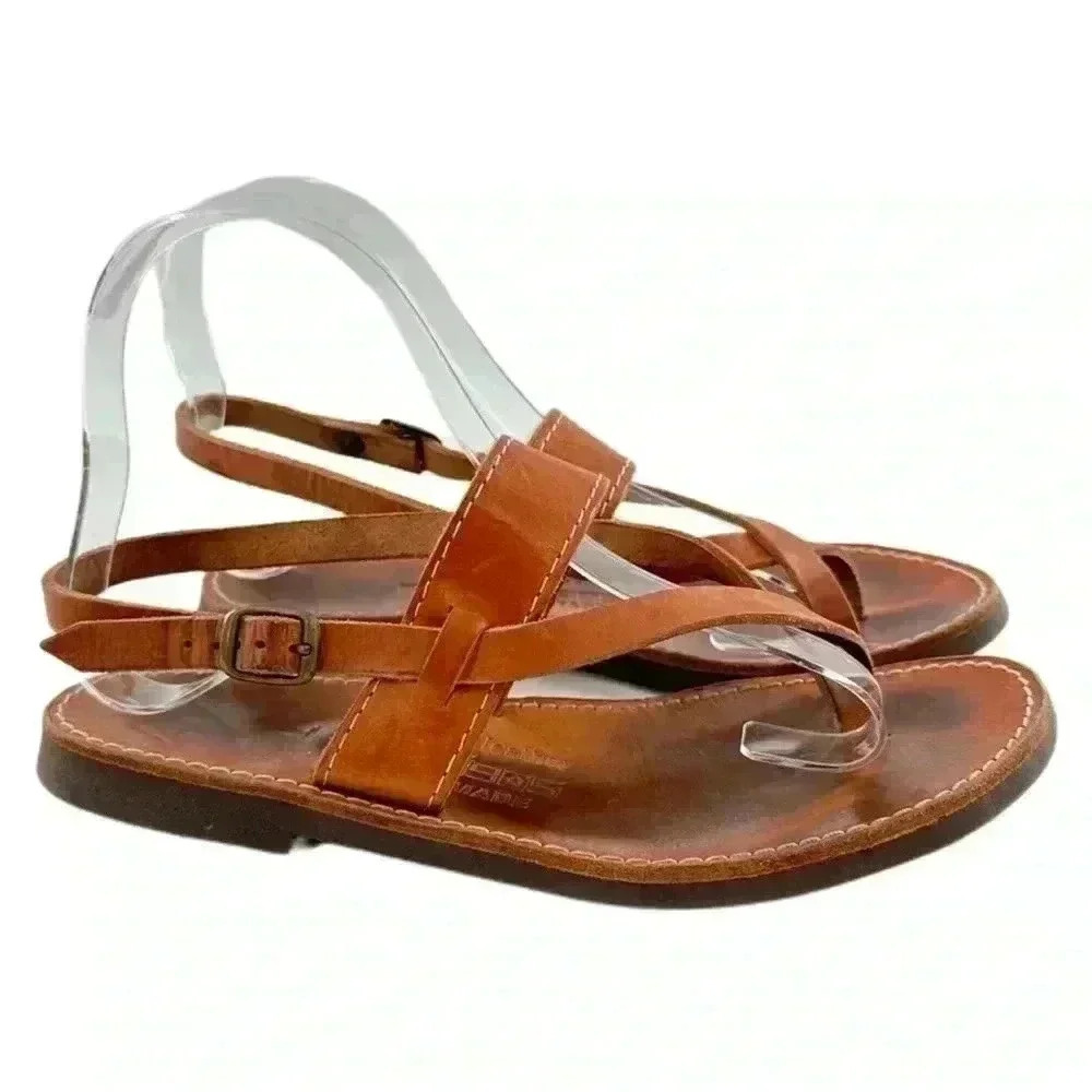 Stratias womens sandals size 7 tan leather festival fairycore - Picture 2 of 10